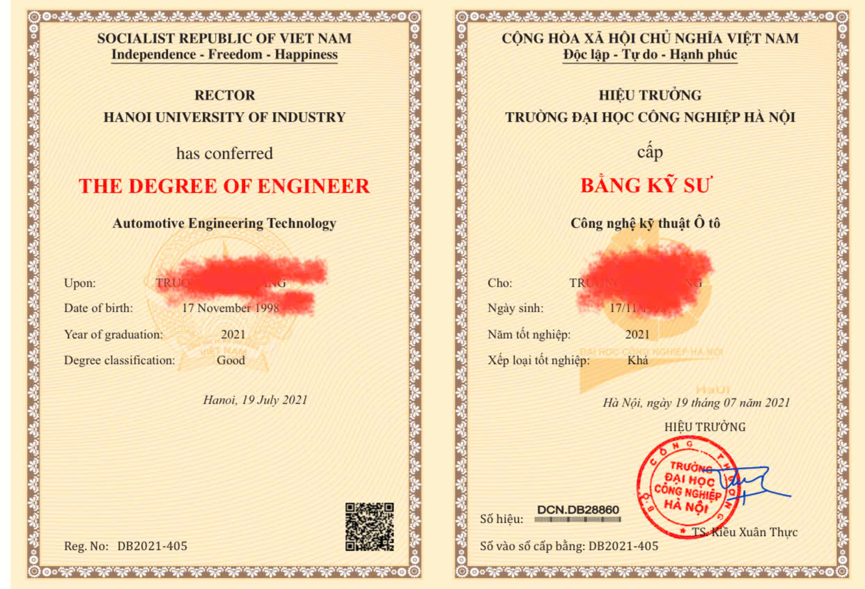 Thành phẩm hồ sơ văn bằng thực tế số 7